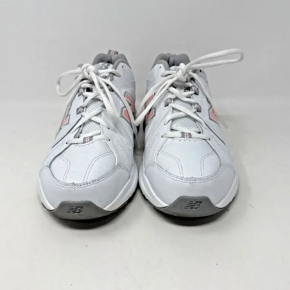 New Balance 608 V5 Cross Trainer Sneakers Womens Size 10 D White/Pink Leather